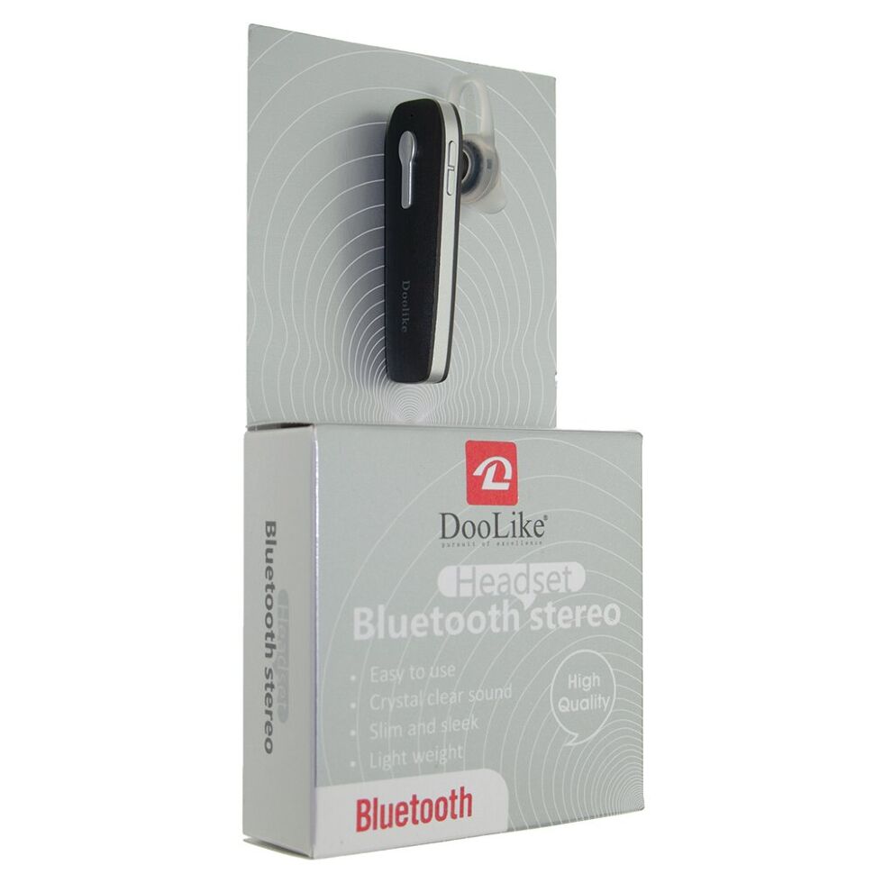 Бездротова Bluetooth гарнітура Doolike FX-30 ЧОРНО-СТАЛЬНИЙ