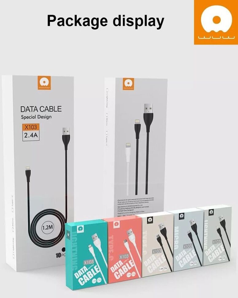 Кабель USB WUW X103 Type-C 2,4A Кабель USB WUW X103 Type-C 2,4A