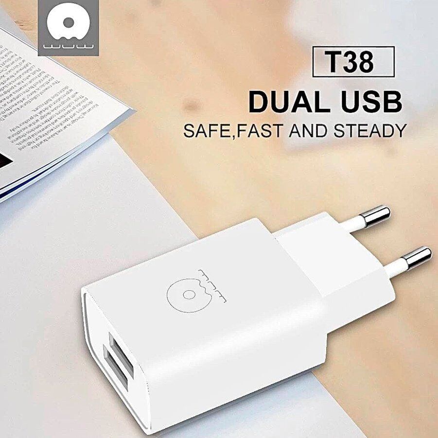 Мережевий зарядний пристрій WUW T38 2USB 2.4A + USB MICRO Мережевий зарядний пристрій WUW T38 2USB 2.4A + USB MICRO