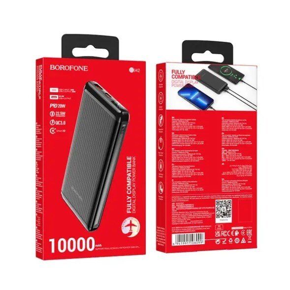 Power Bank Borofone BJ42 PD20W 22,5W 10000mah ЧОРНИЙ Power Bank Borofone BJ42 PD20W 22,5W 10000mah ЧОРНИЙ