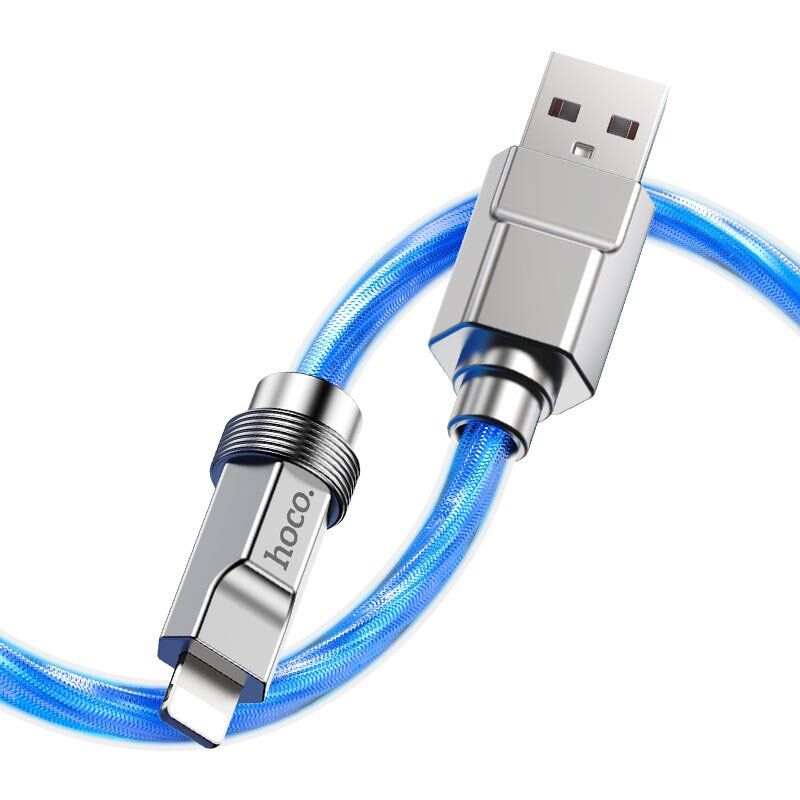 USB кабель HOCO U113 100W USB - Lightning СИНІЙ USB кабель HOCO U113 100W USB - Lightning СИНІЙ