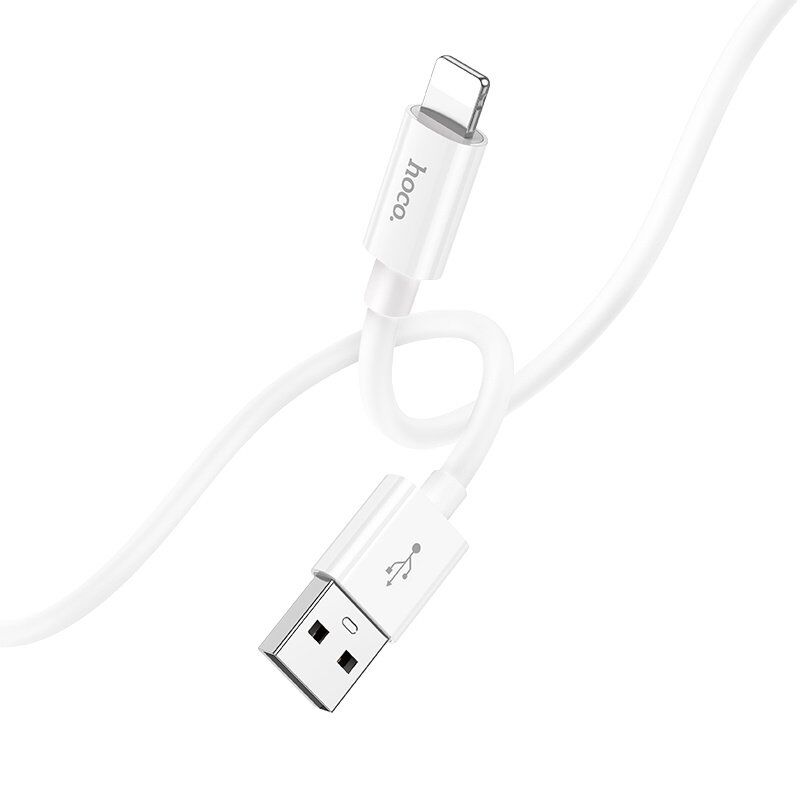 USB кабель HOCO X87 USB - Lightning SILICONE 2.4A, 1 метр, білий