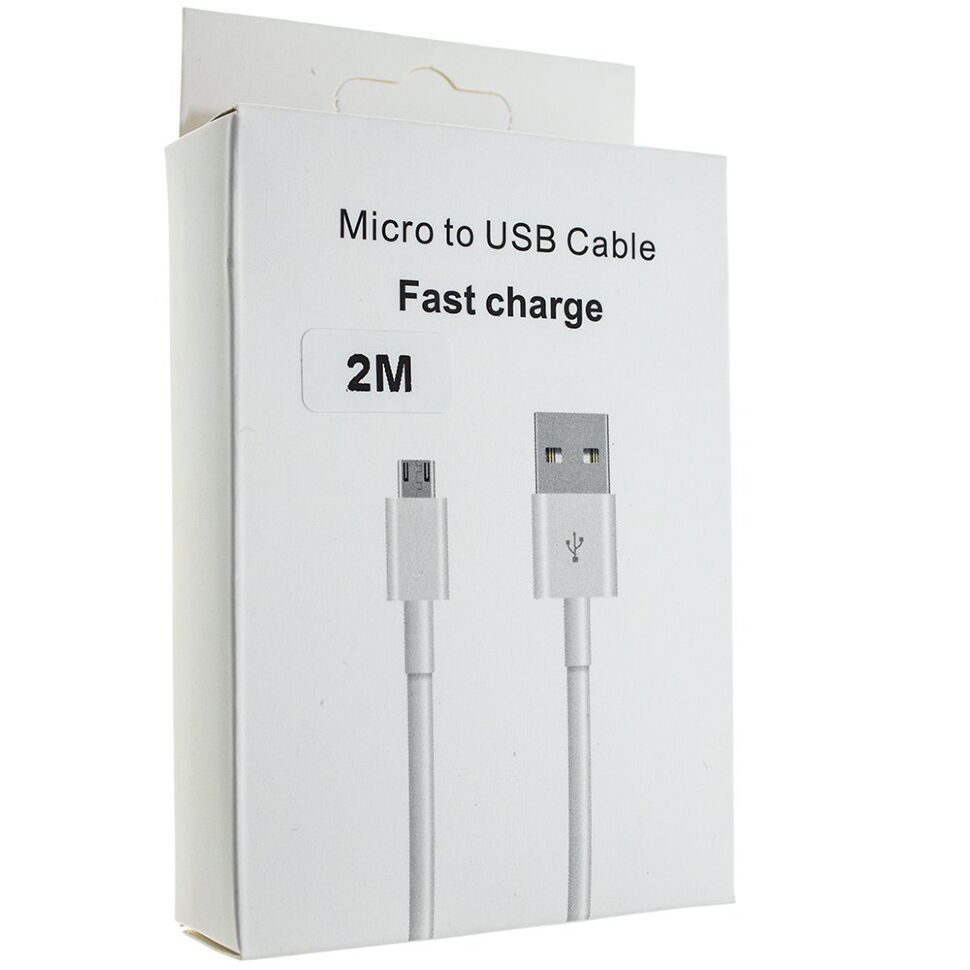 Кабель USB - micro USB 2 метри 2 Am FAST CHARGE в упаковці Кабель USB - micro USB 2 метри 2 Am FAST CHARGE в упаковці