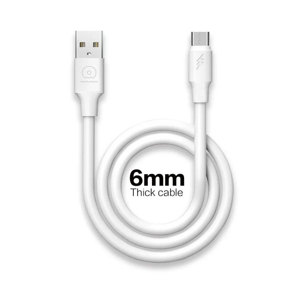 Кабель USB WUW X167 USB - micro 5A 1М БІЛИЙ, Товщина 6ММ (55) Кабель USB WUW X167 USB - micro 5A 1М БІЛИЙ, Товщина 6ММ (55)