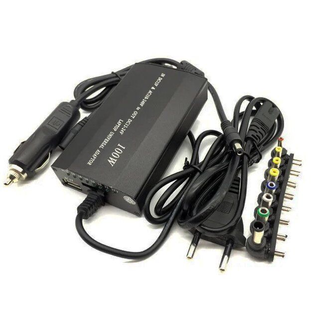 Універсальний зарядний пристрій для ноутбука AC/DC 100W з 8 перехідниками L-CONNECTOR Універсальний зарядний пристрій для ноутбука AC/DC 100W з 8 перехідниками L-CONNECTOR