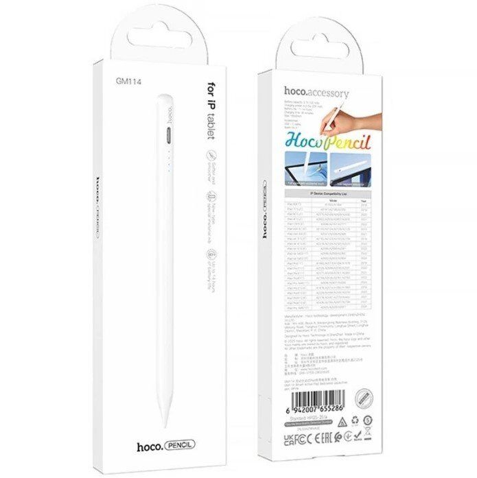 Стилус HOCO GM114 для планшету з магнітом для iPad, білий