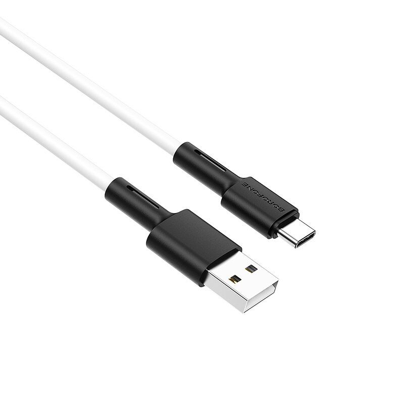 USB кабель BOROFONE BX31 Soft silicone charging data USB - Type-C, білий