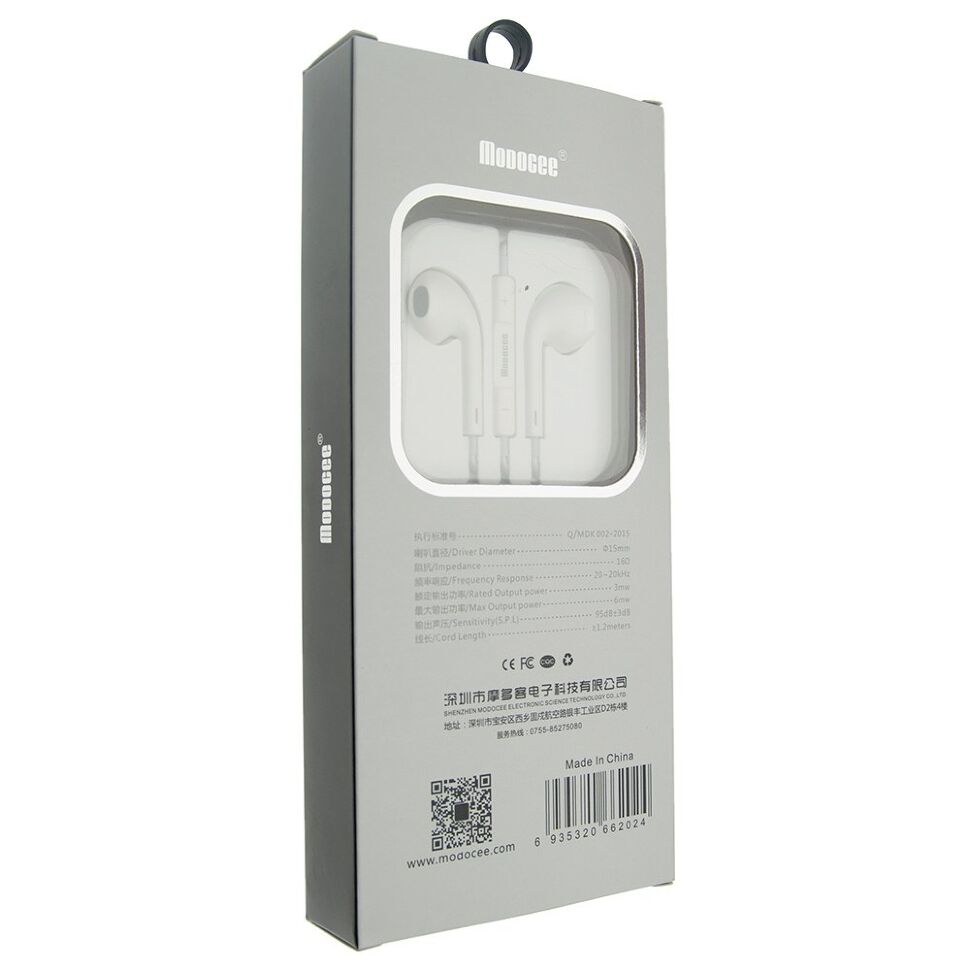 Дротові навушники MODOCEE MDK-R13, білий Дротові навушники MODOCEE MDK-R13, білий