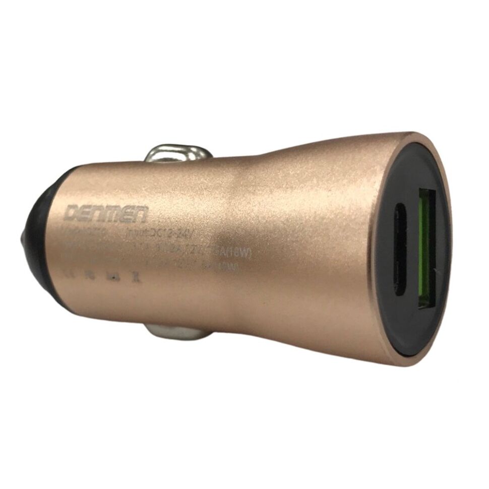 Автомобільний зарядний пристрій DENMEN DZ10 3.1A 2 PORT 18W, QC3.0+PD