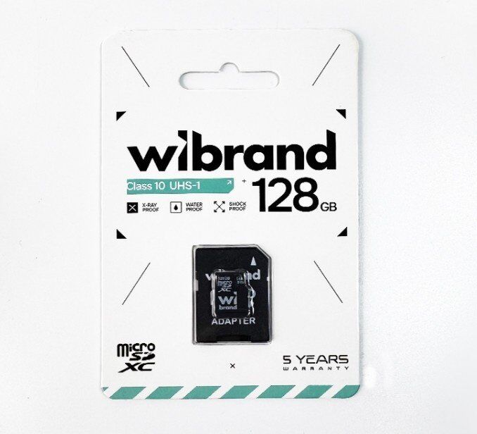 Карта пам'яті micro 128Gb Wibrand SDHC (UHS-1) class 10 (з адаптером) Карта пам'яті micro 128Gb Wibrand SDHC (UHS-1) class 10 (з адаптером)