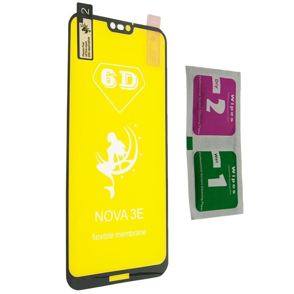 Плівка 6D FLEXIBLE NANO GLASS 9H HUAWEI Nova 3E | NOKIA 6.1+ | NOKIA 7.1 УПАКОВКА
