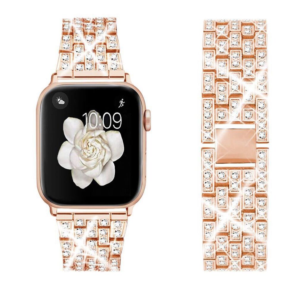 Ремінець металевий стрази rhinestones APPLE WATCH 38/40/41 MM №2