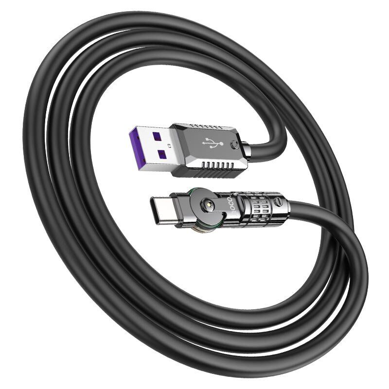 USB кабель HOCO U118 100W USB - Type-C ЧОРНИЙ USB кабель HOCO U118 100W USB - Type-C ЧОРНИЙ