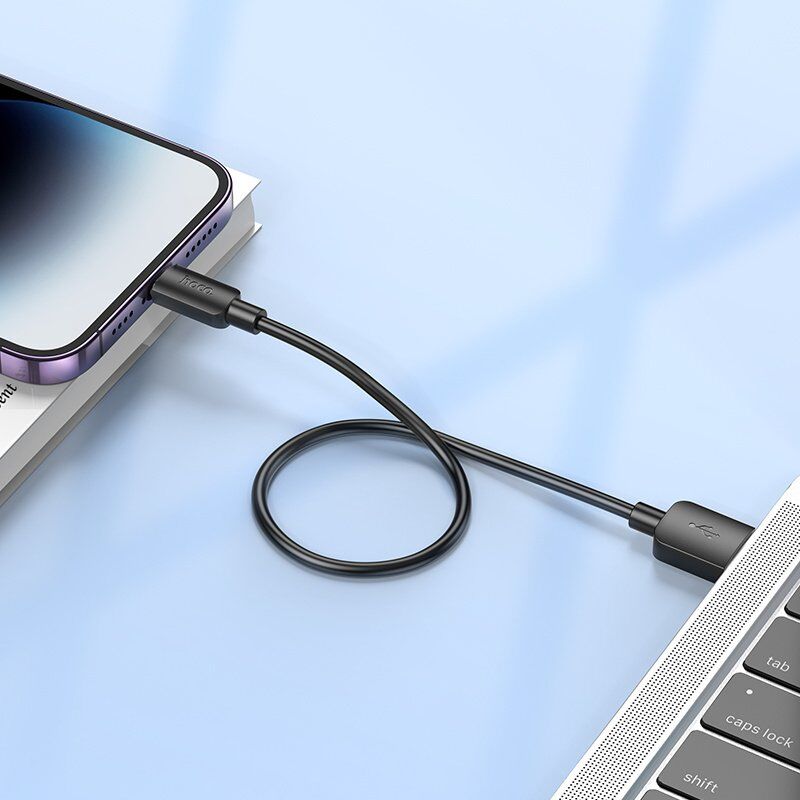 USB кабель HOCO X96 USB - Lightning, 0.25 метри, чорний USB кабель HOCO X96 USB - Lightning, 0.25 метри, чорний