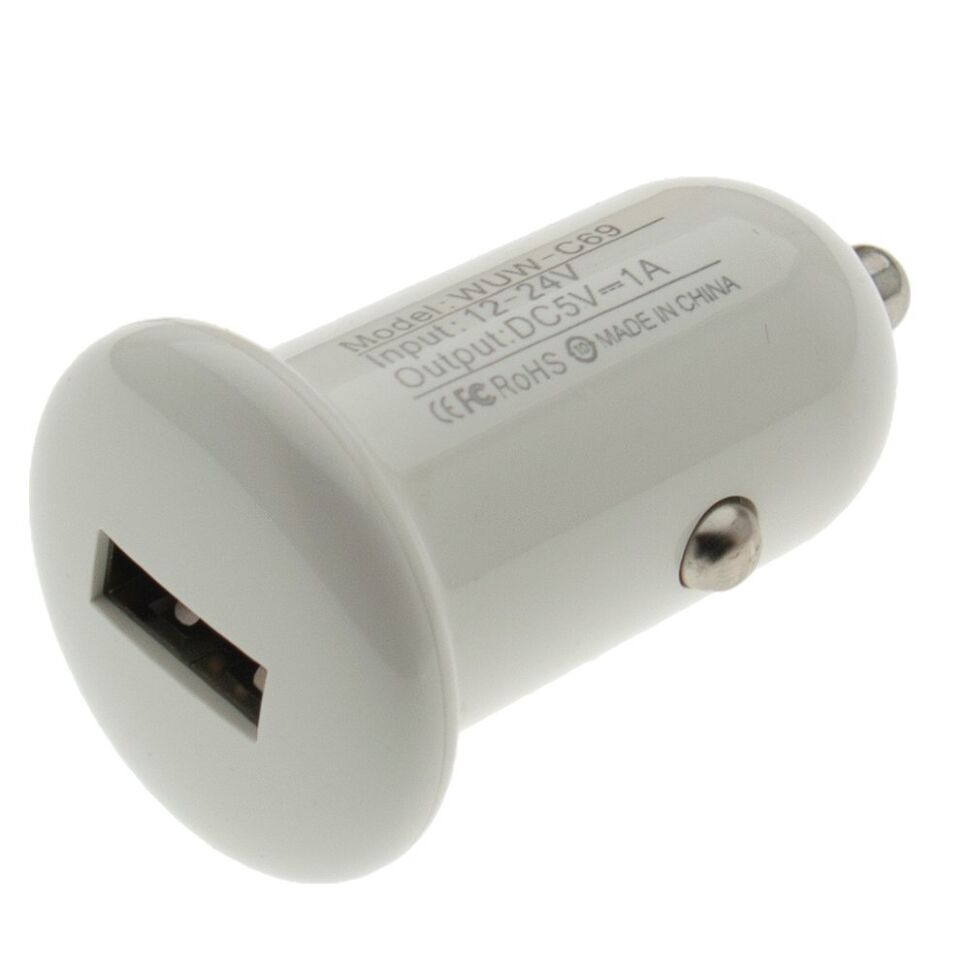 Автомобільний зарядний пристрій WUW C69 MINI 1000 mA БІЛИЙ Автомобільний зарядний пристрій WUW C69 MINI 1000 mA БІЛИЙ