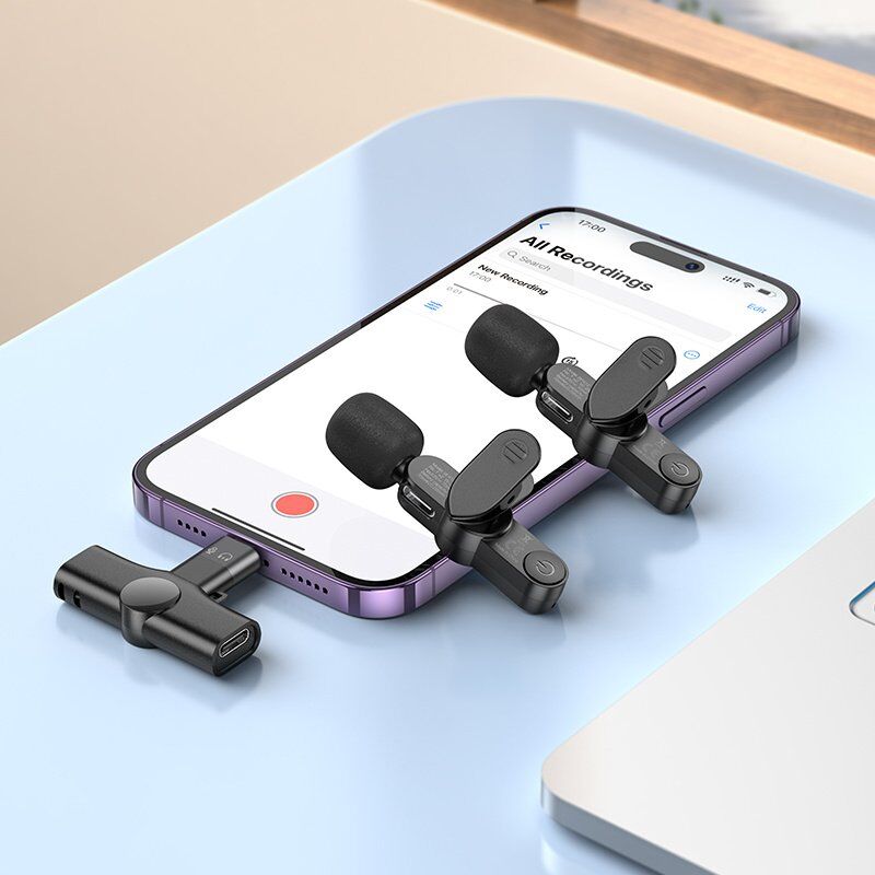 Бездротовий петличний мікрофон Borofone BFK12 2в1 LIGHTNING | TYPE-C, чорний Бездротовий петличний мікрофон Borofone BFK12 2в1 LIGHTNING | TYPE-C, чорний