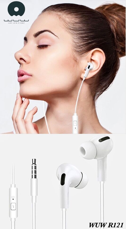 Дротові навушники WUW R121, білий Дротові навушники WUW R121, білий