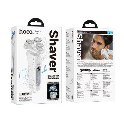 HOCO HP32 Електробритва з трьома лезами, БІЛИЙ HOCO HP32 Електробритва з трьома лезами, БІЛИЙ