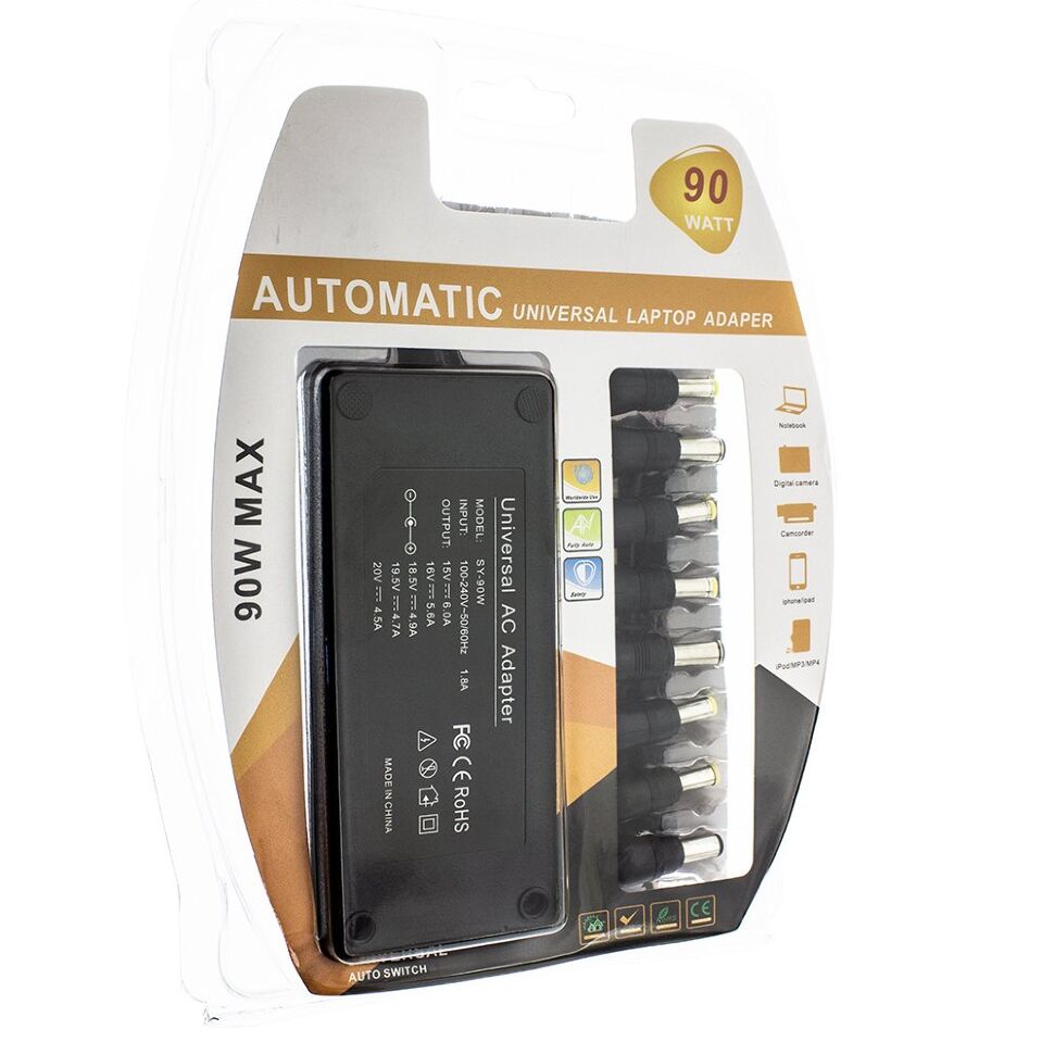 Універсальний пристрій для ноутбука 90W 8 перехідників Універсальний пристрій для ноутбука 90W 8 перехідників