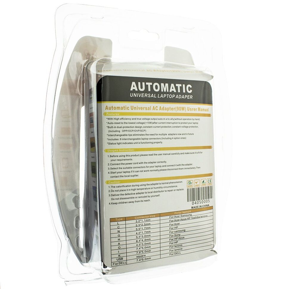Універсальний пристрій для ноутбука 90W 8 перехідників Універсальний пристрій для ноутбука 90W 8 перехідників