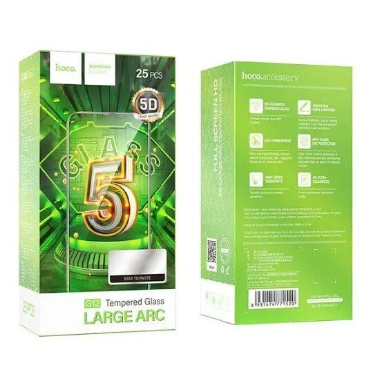 Скло для телефону HOCO G12 HD 5D large arc APPLE iPhone 14 PRO | 15 | 16