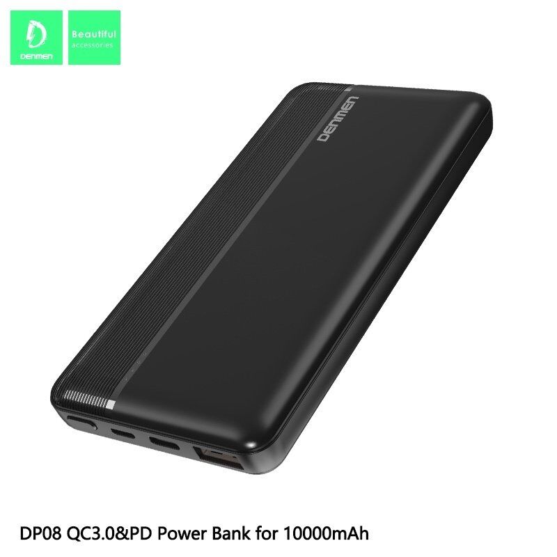 POWER BANK DENMEN DP08 10000mA БІЛИЙ QC3.0 PD 18W
