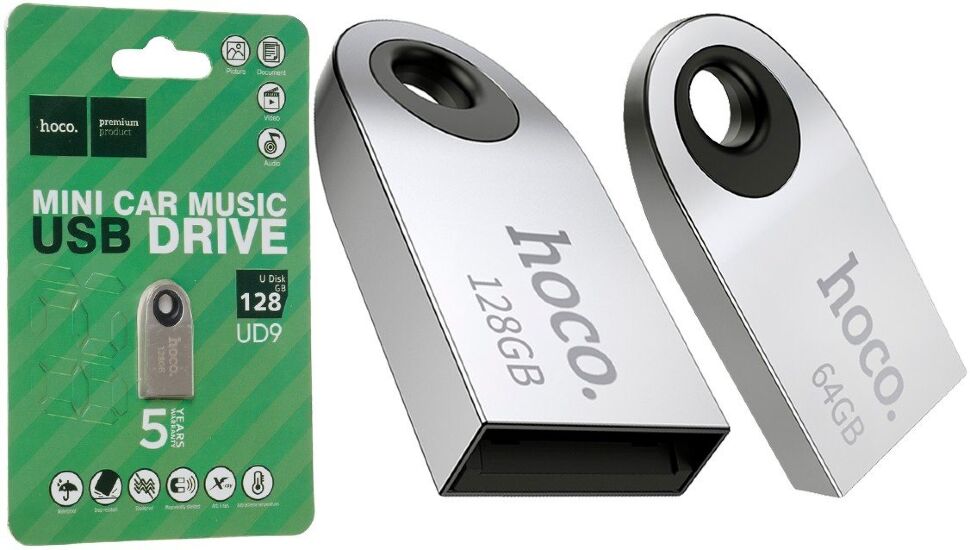 Флеш-память HOCO UD9 (USB2.0/8Gb) (стальной)
