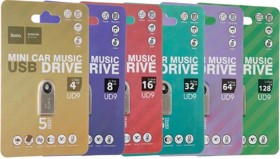 Флеш-память HOCO UD9 (USB2.0/8Gb) (стальной)