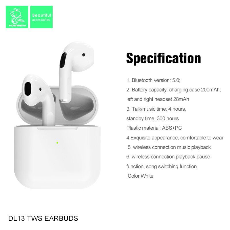 Бездротові навушники DENMEN DL13 БІЛИЙ