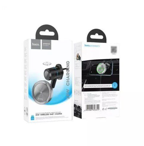 Автомобільний тримач HOCO HW6 бездротова зарядка сірий Автомобільний тримач HOCO HW6 бездротова зарядка сірий