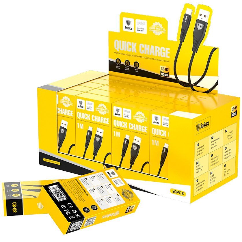 КАБЕЛЬ USB INKAX CB-02 TYPE-C Тканинна обплетення 1 метр 2,1А КАБЕЛЬ USB INKAX CB-02 TYPE-C Тканинна обплетення 1 метр 2,1А