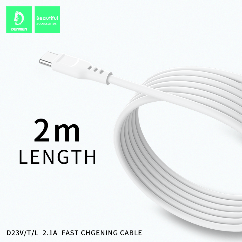 Кабель USB Denmen D23T USB - Type-C (2.1A) 2 метри Кабель USB Denmen D23T USB - Type-C (2.1A) 2 метри
