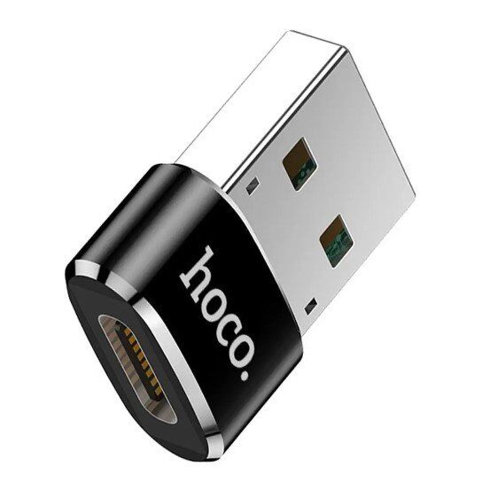 Конвертор HOCO UA6 USB (папа) - Type-C (мама), чорний