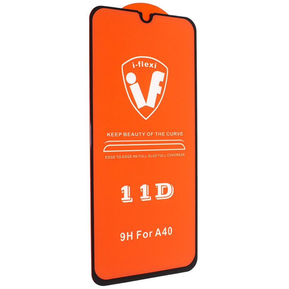 Скло 11D 9H i-flexi FULL GLUE SAMSUNG A405 Galaxy A40 (2019) в упаковці ЧОРНИЙ Скло 11D 9H i-flexi FULL GLUE SAMSUNG A405 Galaxy A40 (2019) в упаковці ЧОРНИЙ