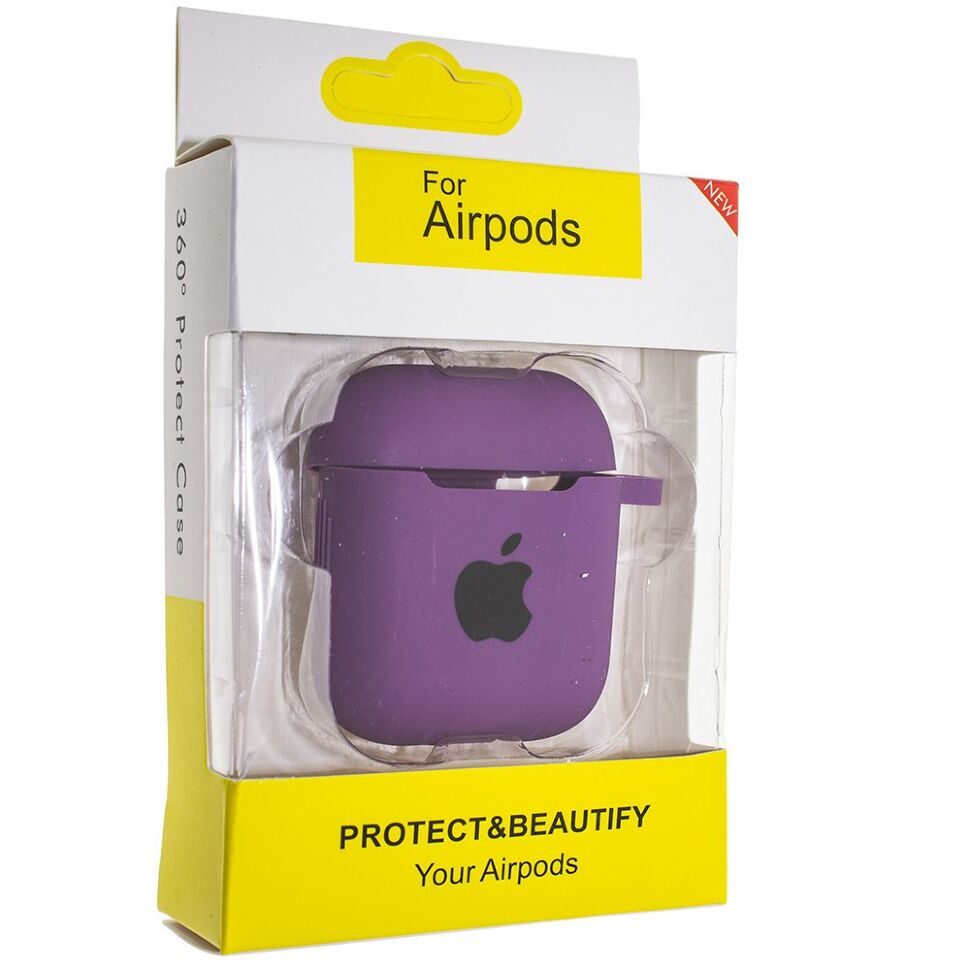 Чохол для Apple AirPods 2 з карабіном NEW (з лого яблуко) з'єднаний Чохол для Apple AirPods 2 з карабіном NEW (з лого яблуко) з'єднаний