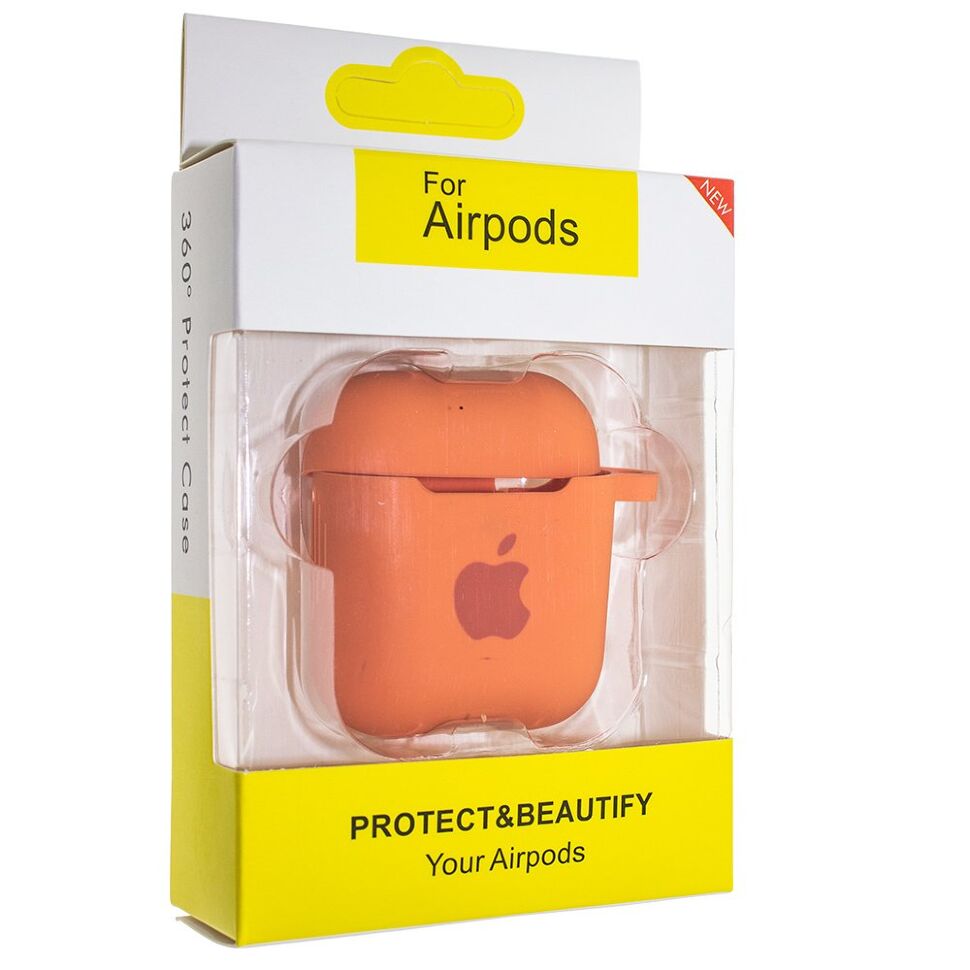 Чохол для Apple AirPods 2 з карабіном NEW (з лого яблуко) з'єднаний Чохол для Apple AirPods 2 з карабіном NEW (з лого яблуко) з'єднаний