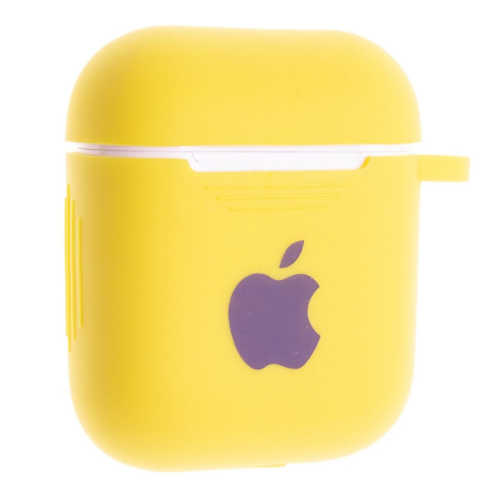 Чохол для Apple AirPods 2 з карабіном NEW (з лого яблуко) з'єднаний Чохол для Apple AirPods 2 з карабіном NEW (з лого яблуко) з'єднаний