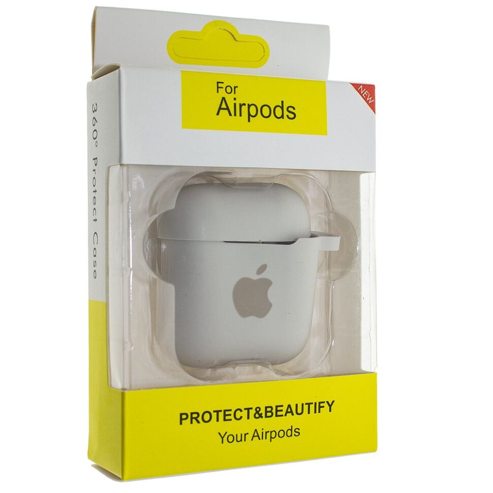 Чохол для Apple AirPods 2 з карабіном NEW (з лого яблуко) з'єднаний Чохол для Apple AirPods 2 з карабіном NEW (з лого яблуко) з'єднаний