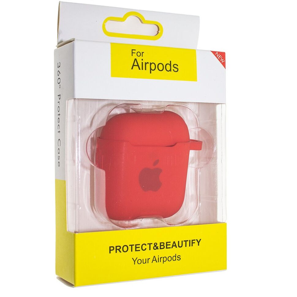 Чохол для Apple AirPods 2 з карабіном NEW (з лого яблуко) з'єднаний Чохол для Apple AirPods 2 з карабіном NEW (з лого яблуко) з'єднаний
