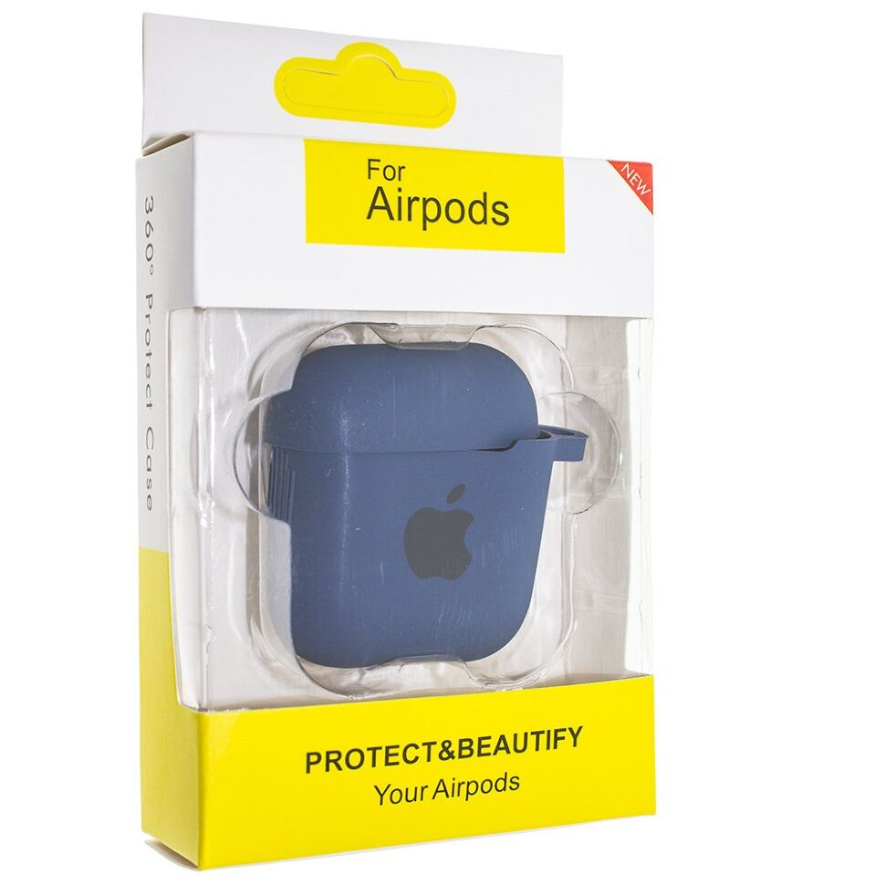 Чохол для Apple AirPods 2 з карабіном NEW (з лого яблуко) з'єднаний Чохол для Apple AirPods 2 з карабіном NEW (з лого яблуко) з'єднаний
