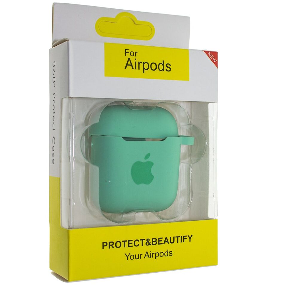 Чохол для Apple AirPods 2 з карабіном NEW (з лого яблуко) з'єднаний Чохол для Apple AirPods 2 з карабіном NEW (з лого яблуко) з'єднаний