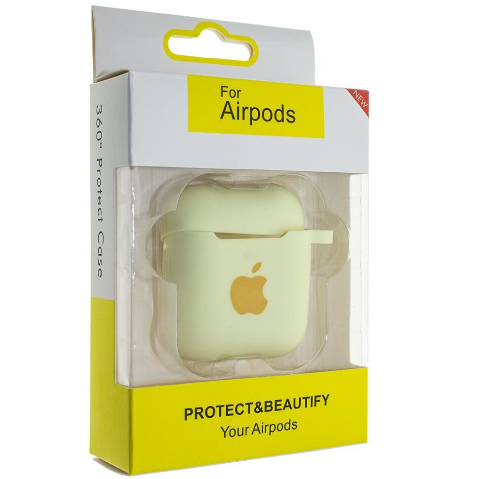 Чохол для Apple AirPods 2 з карабіном NEW (з лого яблуко) з'єднаний Чохол для Apple AirPods 2 з карабіном NEW (з лого яблуко) з'єднаний