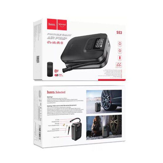 Автомобільний насос-компресор HOCO S53, чорний Автомобільний насос-компресор HOCO S53, чорний