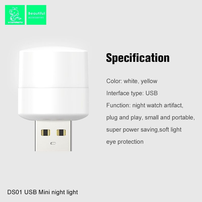 DENMEN DS01 USB LED LAMP ТЕПЛЕ СВІТЛО