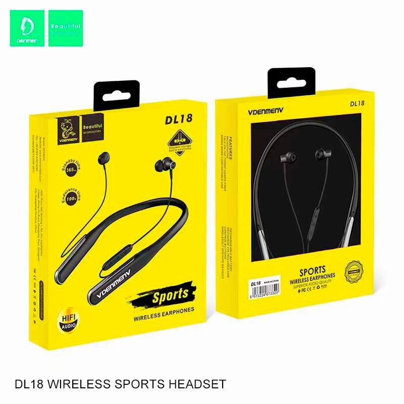 Бездротові навушники DENMEN DL18, чорний Бездротові навушники DENMEN DL18, чорний