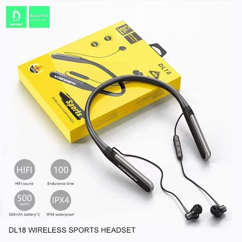 Бездротові навушники DENMEN DL18, чорний Бездротові навушники DENMEN DL18, чорний