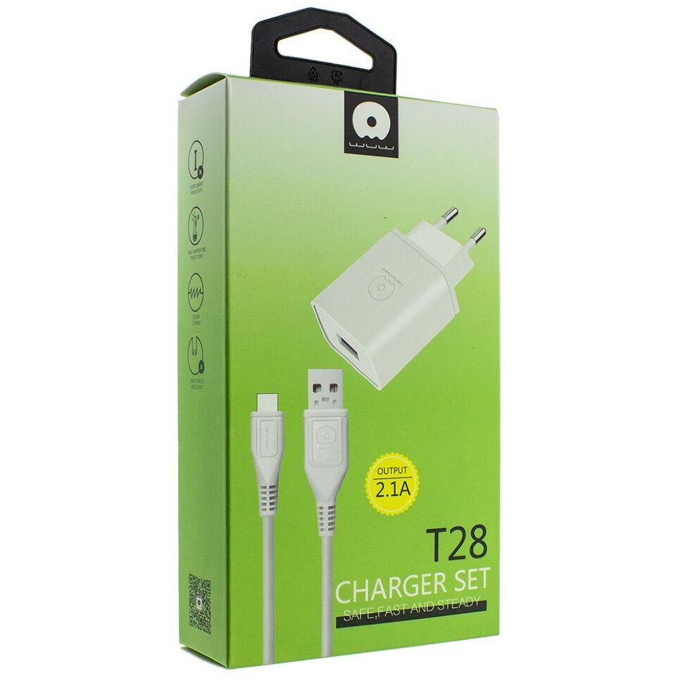 Зарядний пристрій WUW T28 2.1A + USB Type-C Зарядний пристрій WUW T28 2.1A + USB Type-C