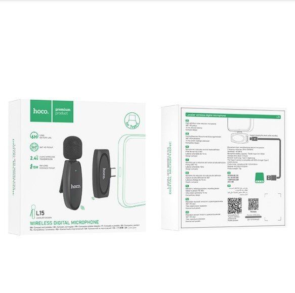 Бездротовий петличний мікрофон HOCO L15 Crystal lavalier TYPE-C