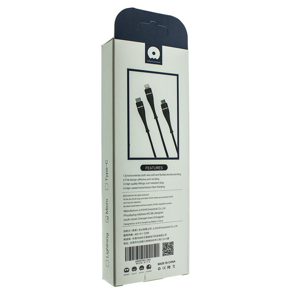Кабель USB WUW X113 micro 2.1A Кабель USB WUW X113 micro 2.1A