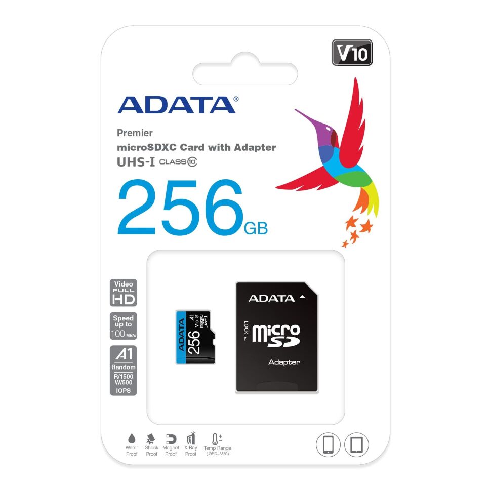 Карта пам'яті micro 256Gb A-DATA Premier Class 10 SDHC (UHS-1) (R-100Mb/s) (adapter SD) Карта пам'яті micro 256Gb A-DATA Premier Class 10 SDHC (UHS-1) (R-100Mb/s) (adapter SD)